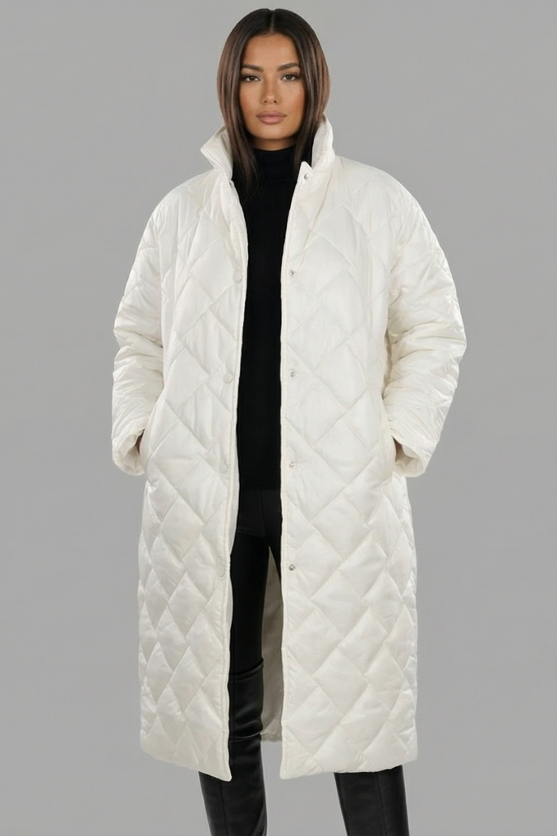 Brimdal | Damen Langer Steppmantel Wendejacke - Dark Brown - Image 4