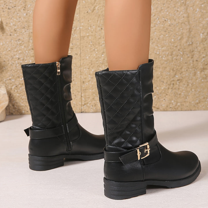Brita | Damen Chelsea Ankle Boot Flacher Absatz Schwarz - Black - Image 7
