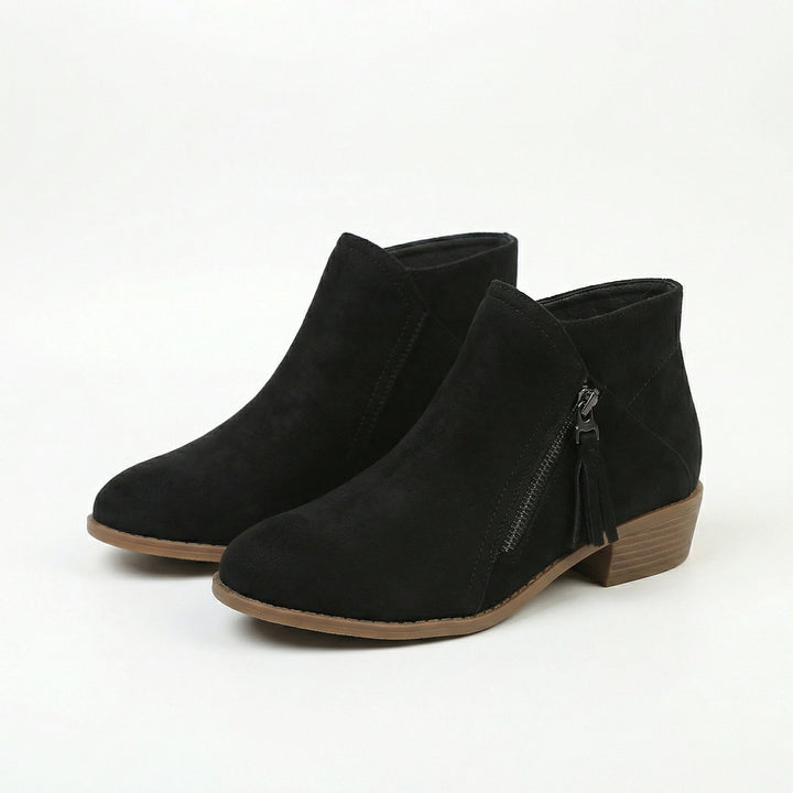 Britta | Damen Ankle Boots mit Blockabsatz, 69 Zeichen - Black - Image 1