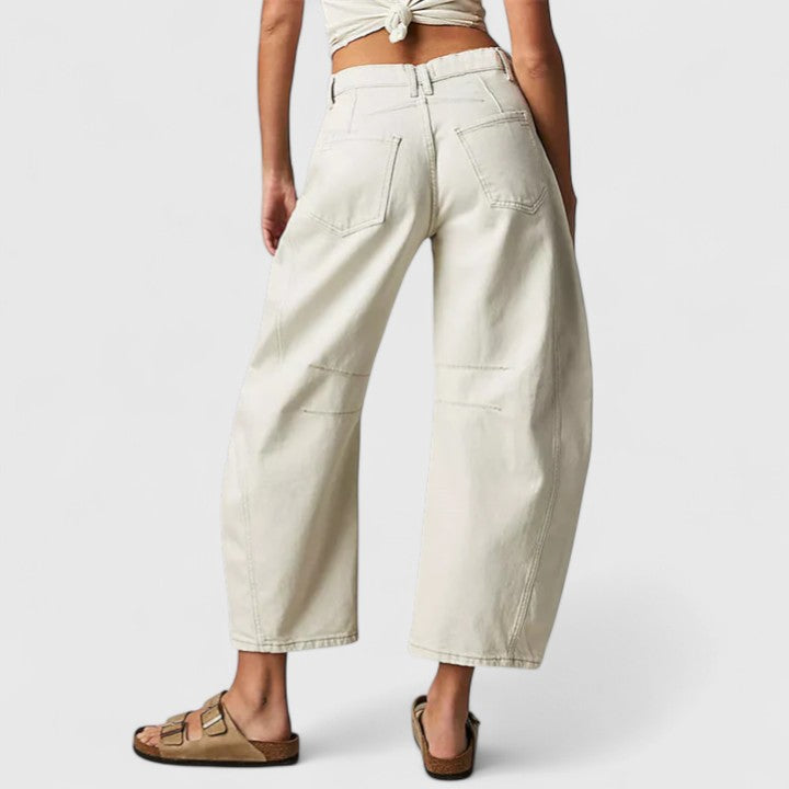 Britta | Damen Barrel Jeans High Waist Wide Leg - Blue - Image 10