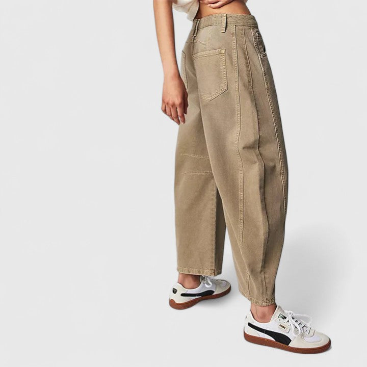 Britta | Damen Barrel Jeans High Waist Wide Leg - Blue - Image 17