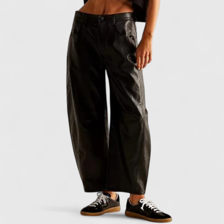 Britta | Damen Barrel Jeans High Waist Wide Leg - Blue - Image 23