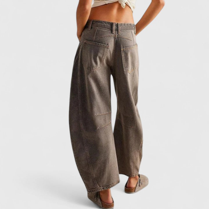 Britta | Damen Barrel Jeans High Waist Wide Leg - Blue - Image 24