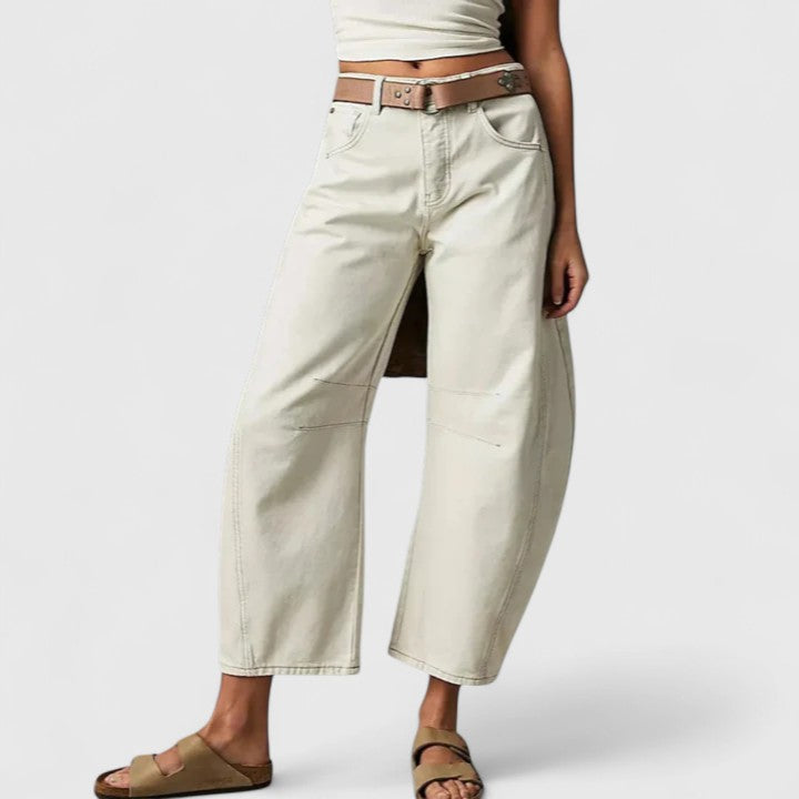 Britta | Damen Barrel Jeans High Waist Wide Leg - Blue - Image 26