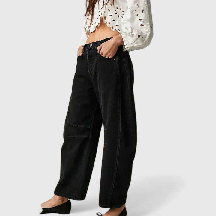 Britta | Damen Barrel Jeans High Waist Wide Leg - Blue - Image 27