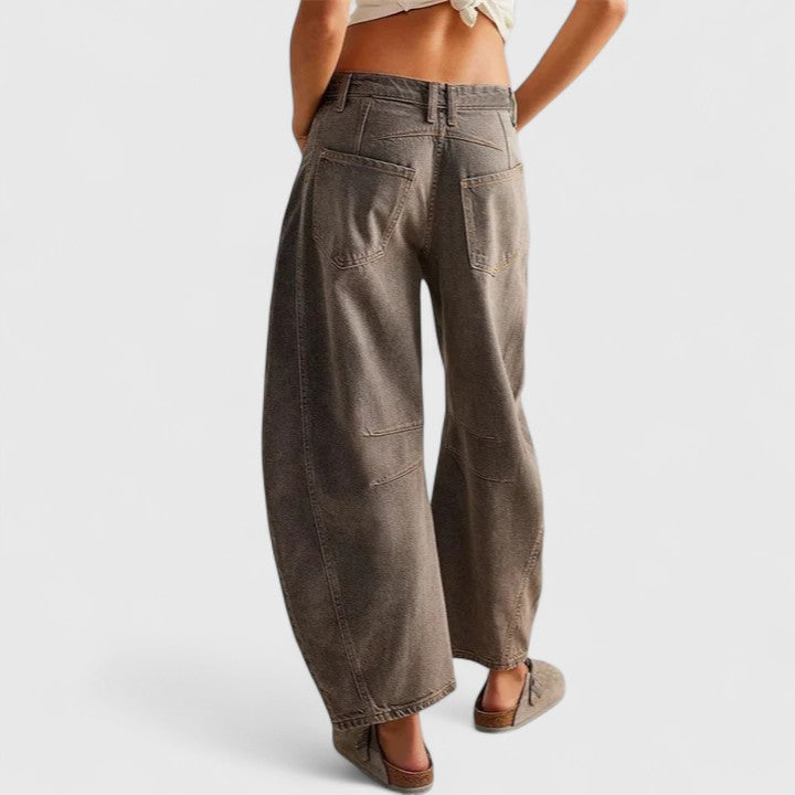 Britta | Damen Barrel Jeans High Waist Wide Leg - Blue - Image 28