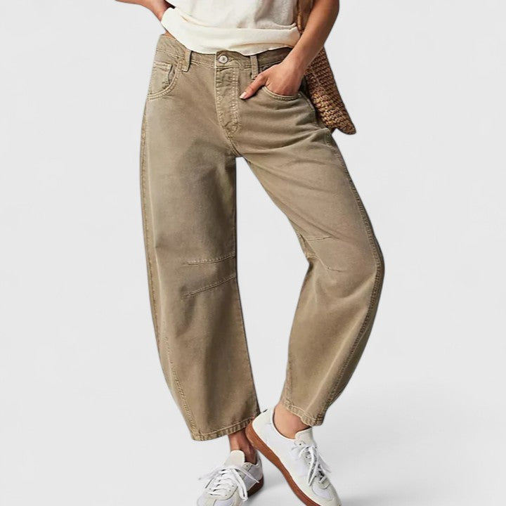 Britta | Damen Barrel Jeans High Waist Wide Leg - Blue - Image 29