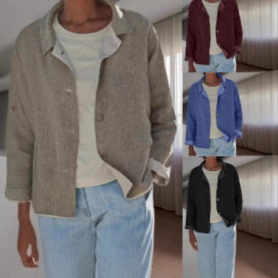 Britta | Damen Übergangsjacke mit Kragen Knopfleiste - Image 1