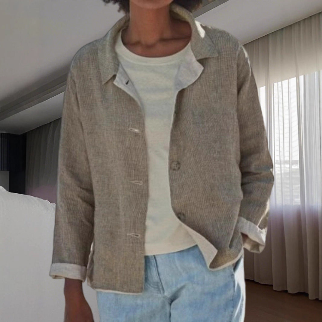 Britta | Damen Übergangsjacke mit Kragen Knopfleiste - Image 3