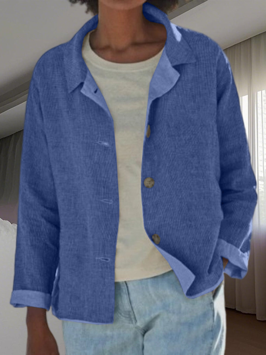 Britta | Damen Übergangsjacke mit Kragen Knopfleiste - Image 7