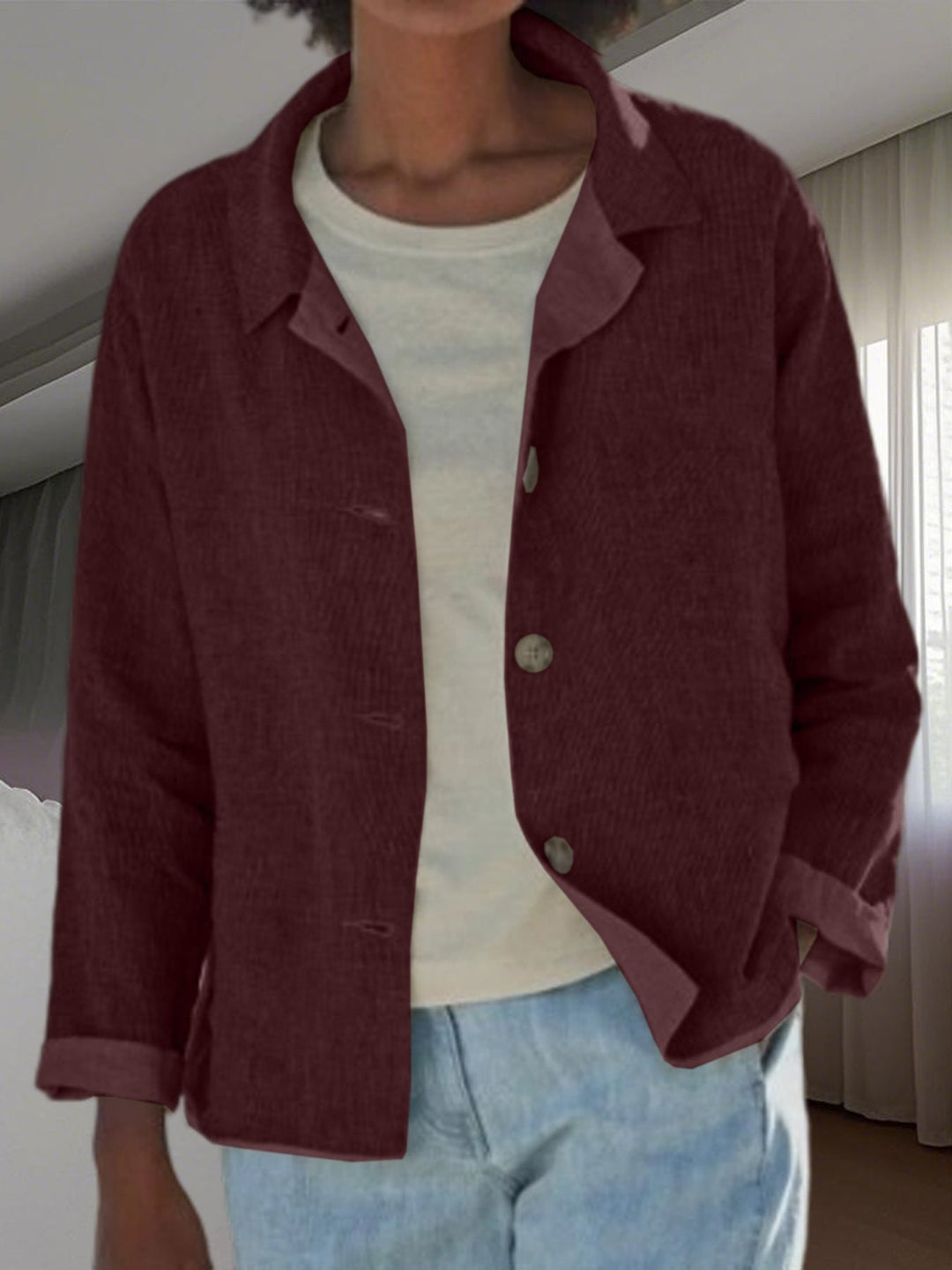 Britta | Damen Übergangsjacke mit Kragen Knopfleiste - Image 8