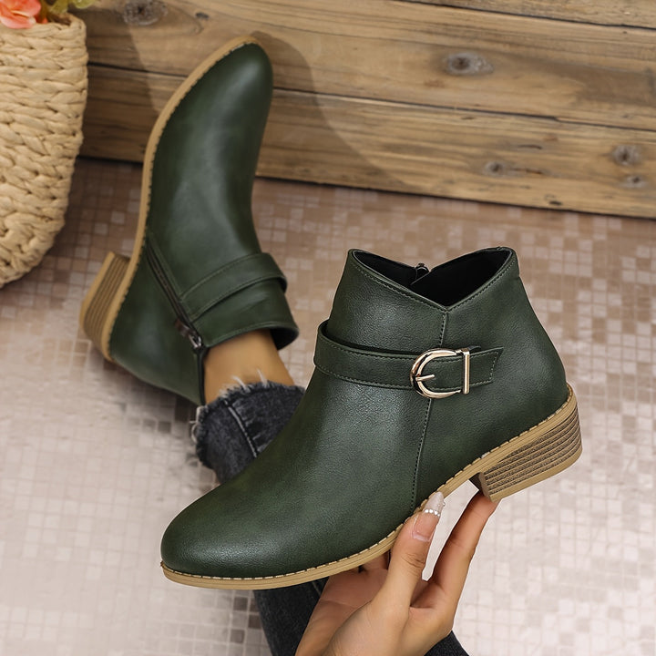 Britta | Damen Chelsea Ankle Boot mit Schnalle, 68 - Dark Green - Image 1