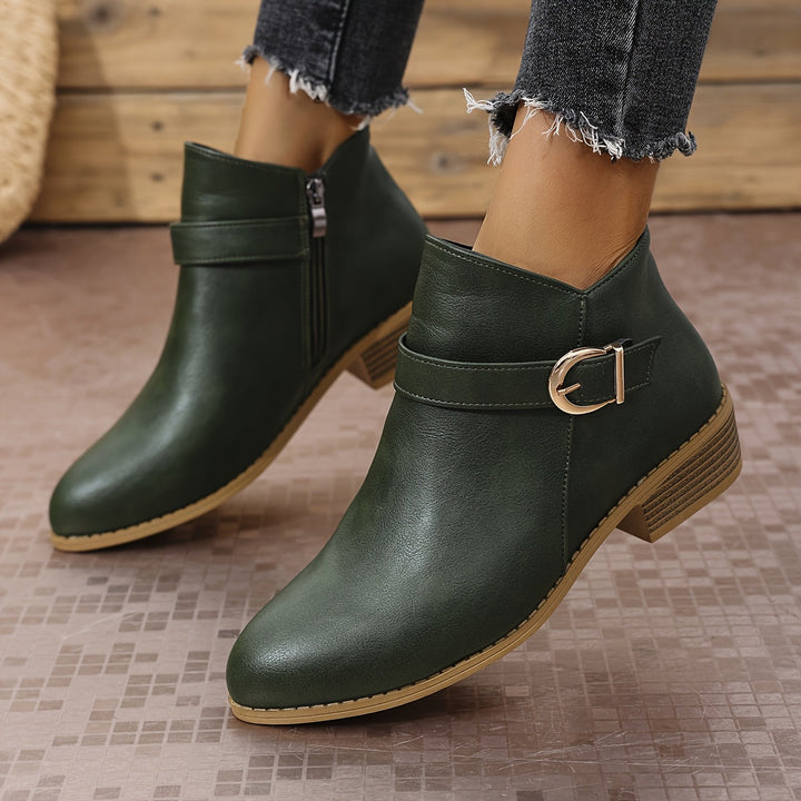 Britta | Damen Chelsea Ankle Boot mit Schnalle, 68 - Dark Green - Image 13