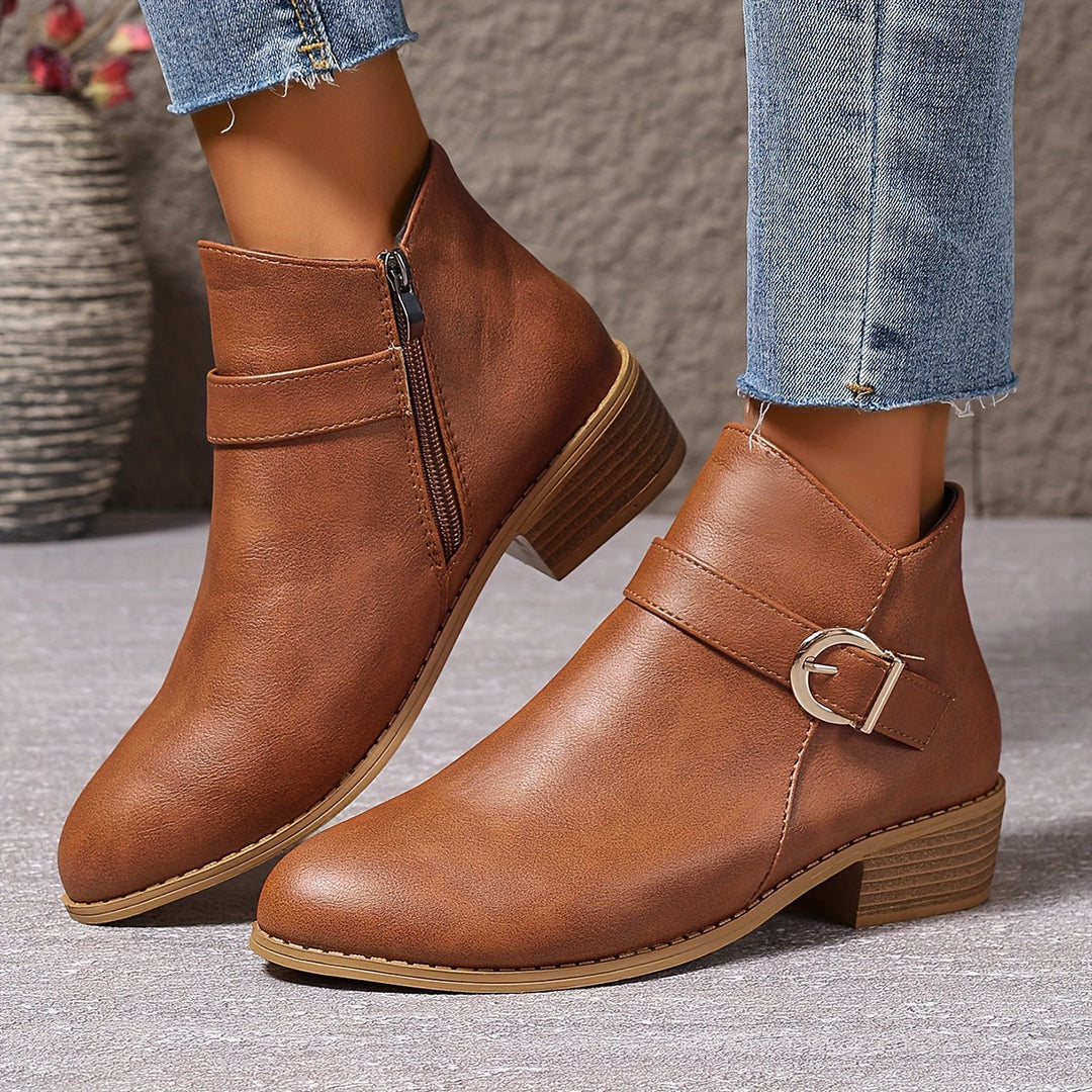 Britta | Damen Chelsea Ankle Boot mit Schnalle, 68 - Dark Green - Image 3