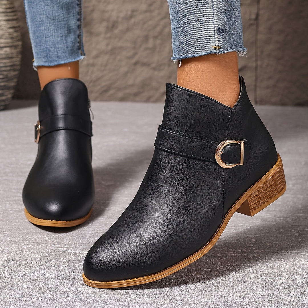 Britta | Damen Chelsea Ankle Boot mit Schnalle, 68 - Dark Green - Image 4