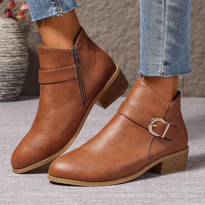 Britta | Damen Chelsea Ankle Boot mit Schnalle, 68 - Dark Green - Image 8