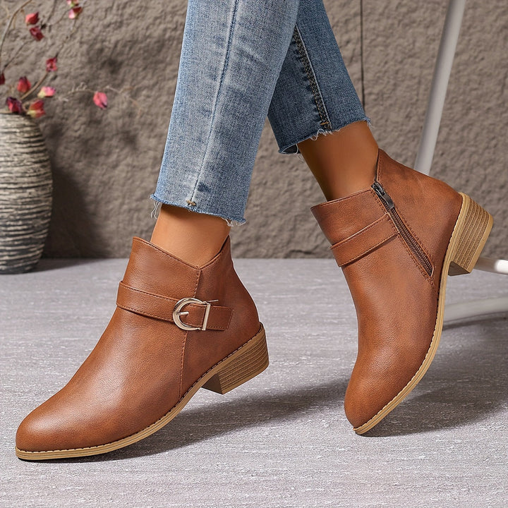 Britta | Damen Chelsea Ankle Boot mit Schnalle, 68 - Dark Green - Image 9