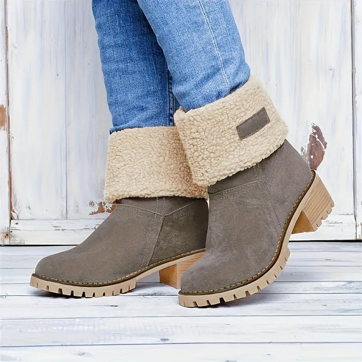 Britta | Damen Gefütterte Ankle Boots mit Blockabsatz - Black - Image 10