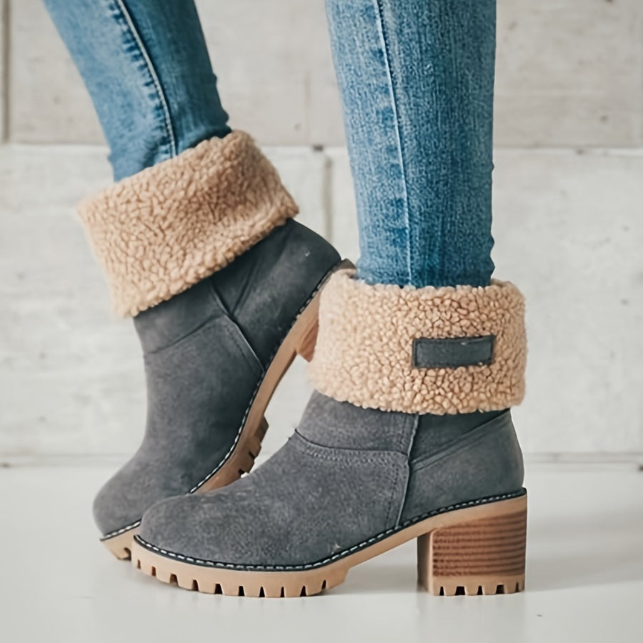 Britta | Damen Gefütterte Ankle Boots mit Blockabsatz - Black - Image 12