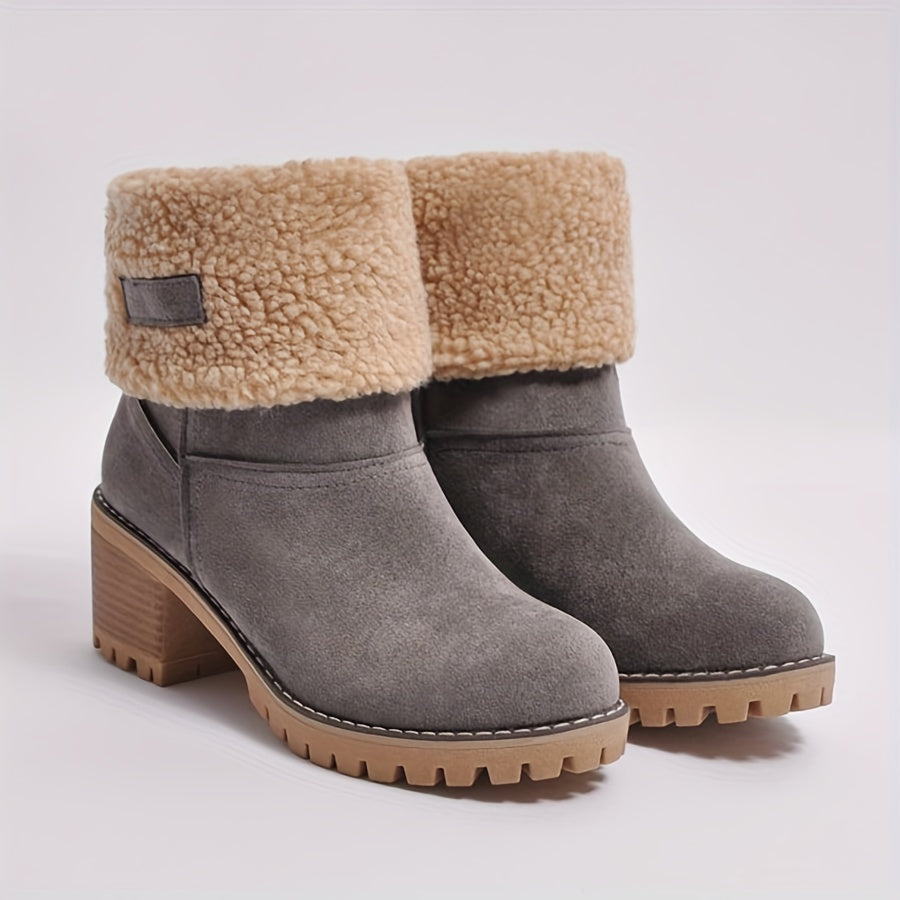Britta | Damen Gefütterte Ankle Boots mit Blockabsatz - Black - Image 3