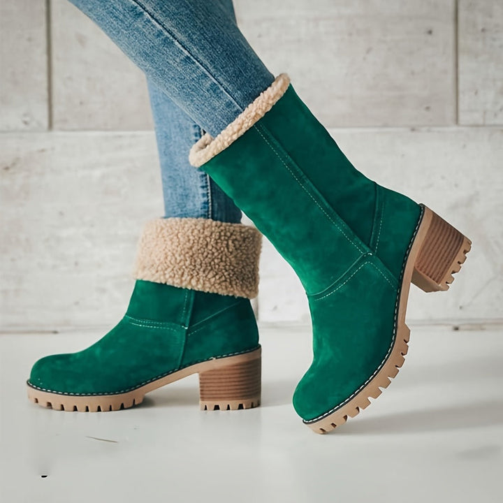 Britta | Damen Gefütterte Ankle Boots mit Blockabsatz - Black - Image 4