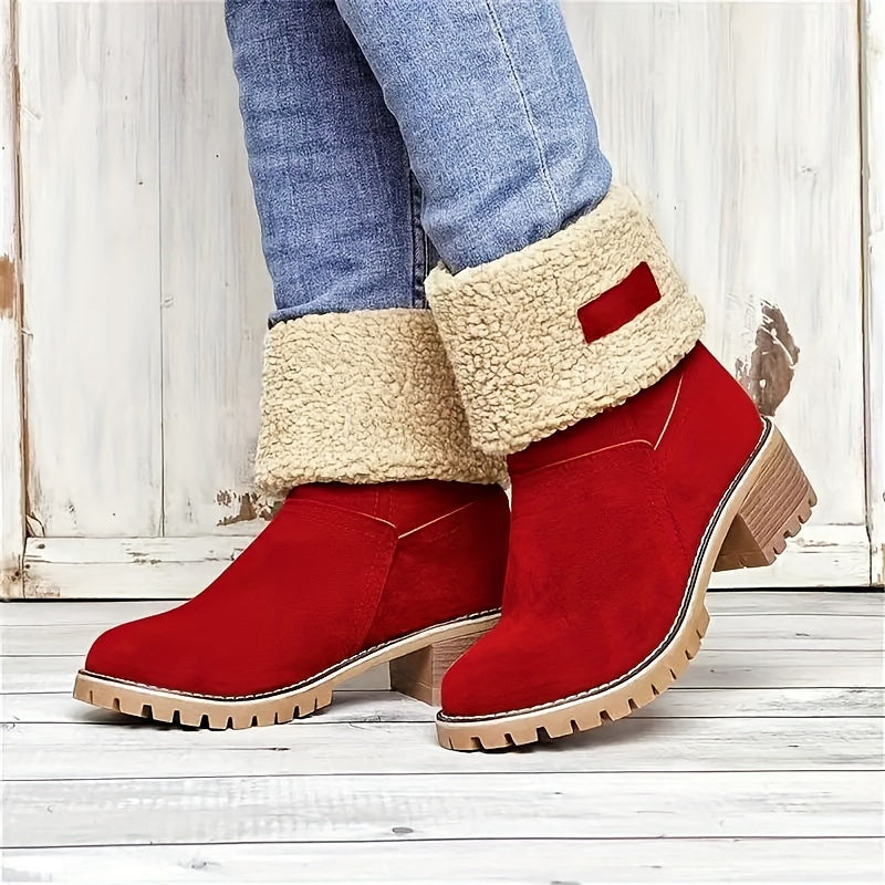 Britta | Damen Gefütterte Ankle Boots mit Blockabsatz - Black - Image 5