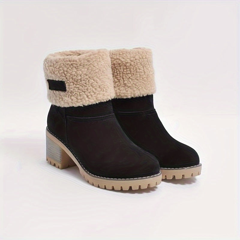 Britta | Damen Gefütterte Ankle Boots mit Blockabsatz - Black - Image 6