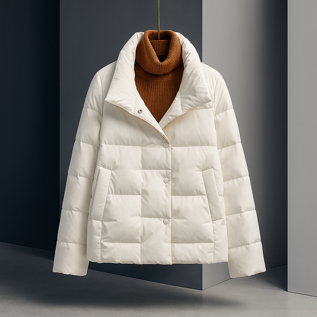Britta | Damen Leichte Steppjacke Winterjacke - Cream - Image 1