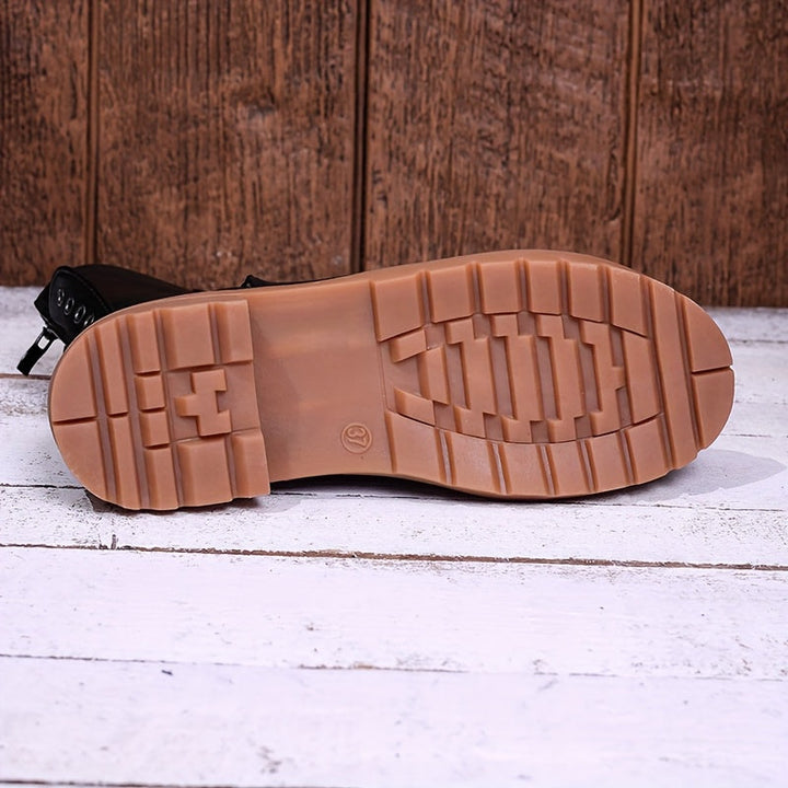 Britta | Damen Schnürstiefel Schwarz mit Blockabsatz - Black - Image 2