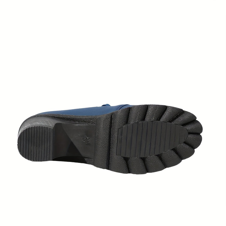 Britta | Damen Schnürstiefelette mit Blockabsatz, 68 Zeichen - Navy - Image 4