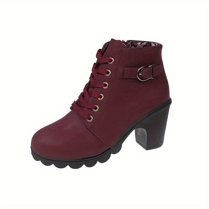 Britta | Damen Schnürstiefelette mit Blockabsatz, 68 Zeichen - Navy - Image 5