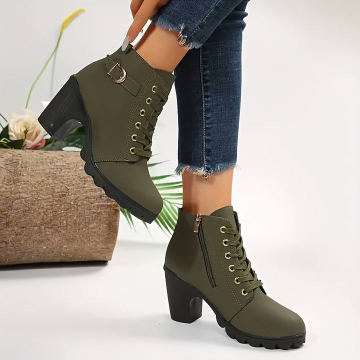 Britta | Damen Schnürstiefelette mit Blockabsatz, 68 Zeichen - Navy - Image 7