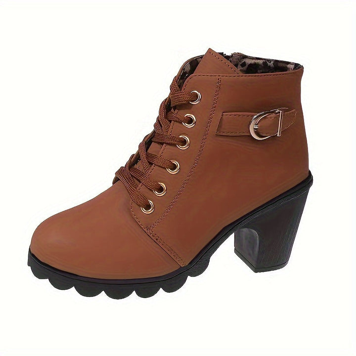 Britta | Damen Schnürstiefelette mit Blockabsatz, 68 Zeichen - Navy - Image 9