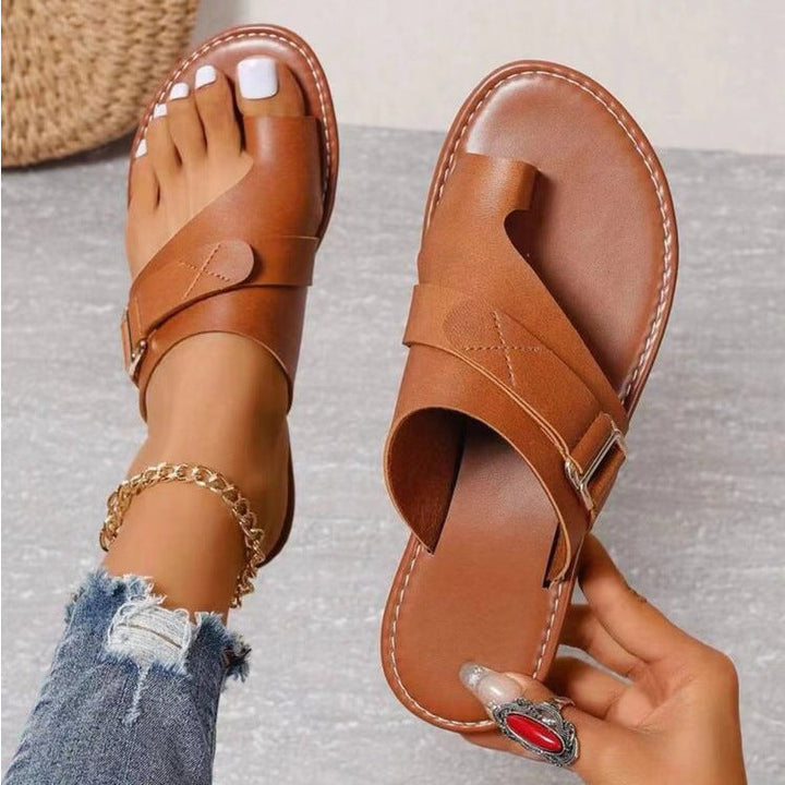 Avai | Damen Flache Sandalen mit Schnalle Sommerschuhe