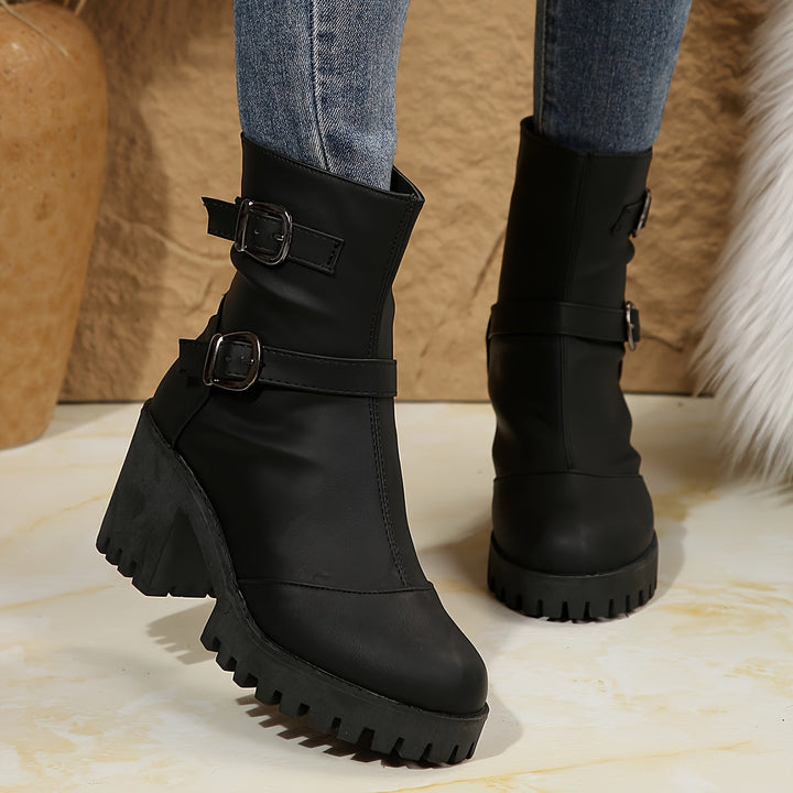 Brunhild | Damen Ankle Boot mit Blockabsatz, 68 Zeichen - Camel - Image 13