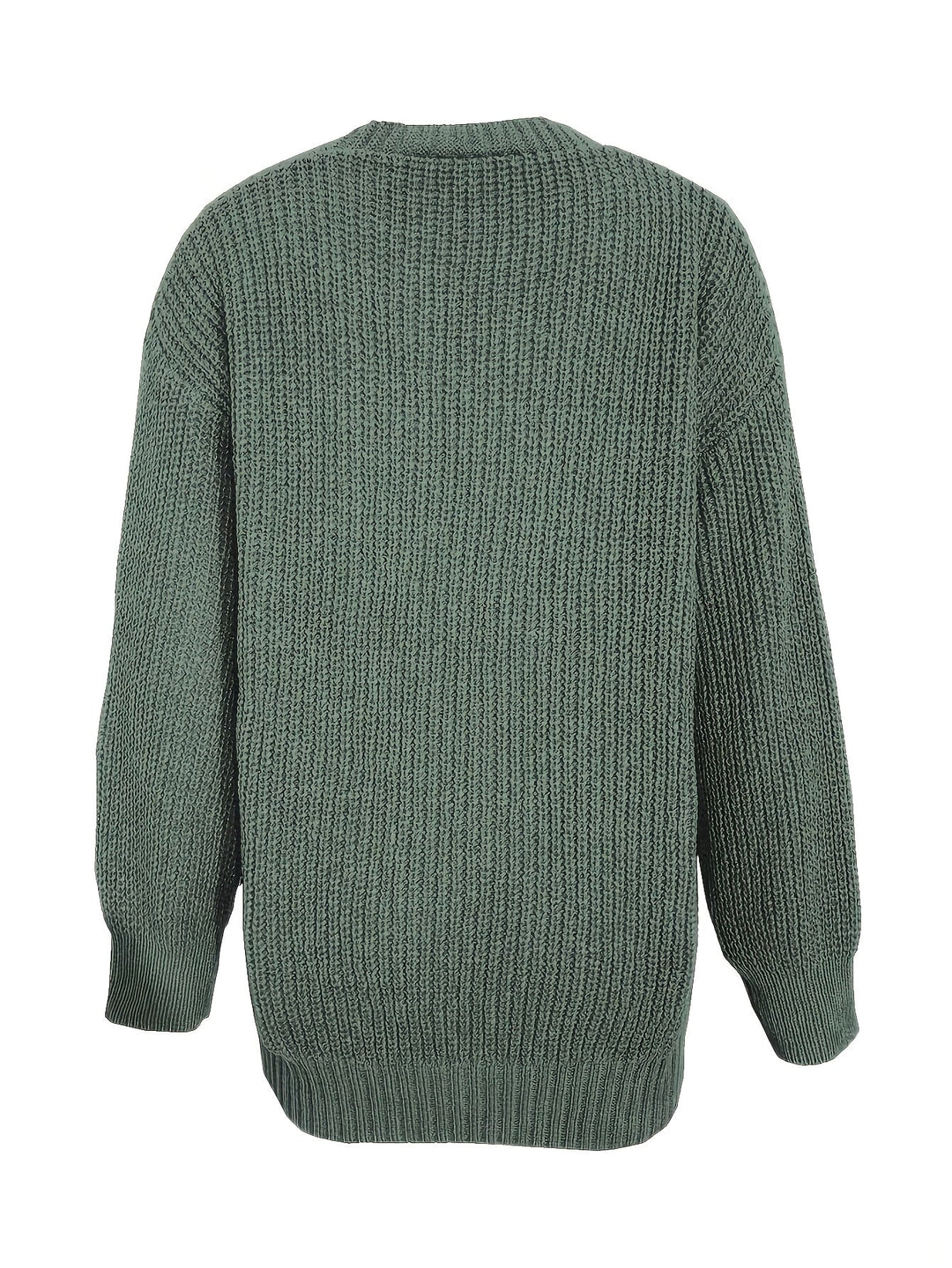Brunike | Damen Oversize Strickjacke mit Knopfleiste - Olive Green - Image 7
