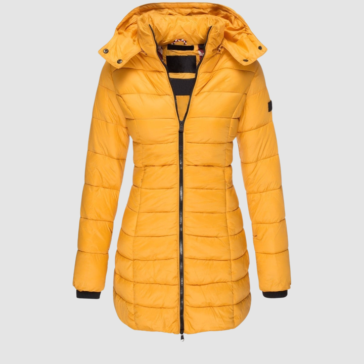 Brunwike | Damen Lange Steppjacke mit Kapuze - Dark Grey - Image 3