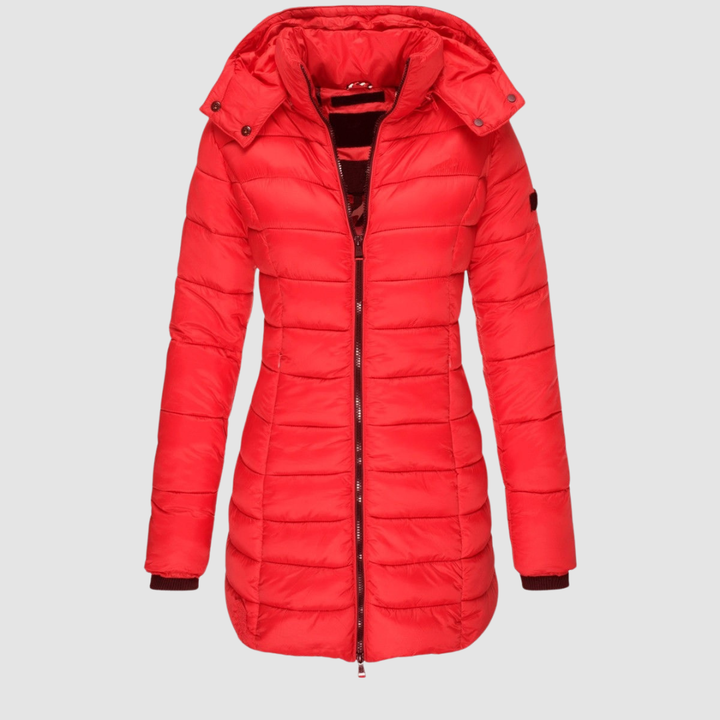 Brunwike | Damen Lange Steppjacke mit Kapuze - Dark Grey - Image 4