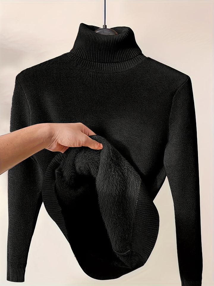 Brynhild | Damen Rollkragenpullover gefüttert Strickpullover - Camel - Image 11