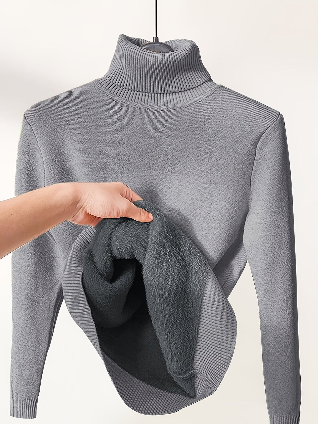 Brynhild | Damen Rollkragenpullover gefüttert Strickpullover - Camel - Image 20