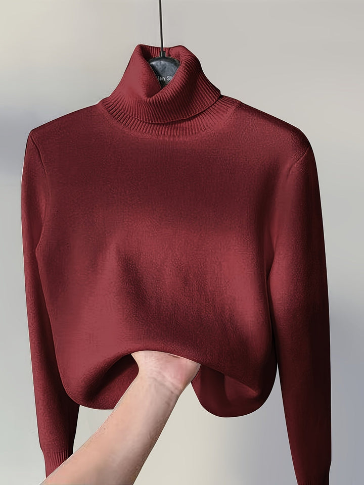 Brynhild | Damen Rollkragenpullover gefüttert Strickpullover - Camel - Image 27