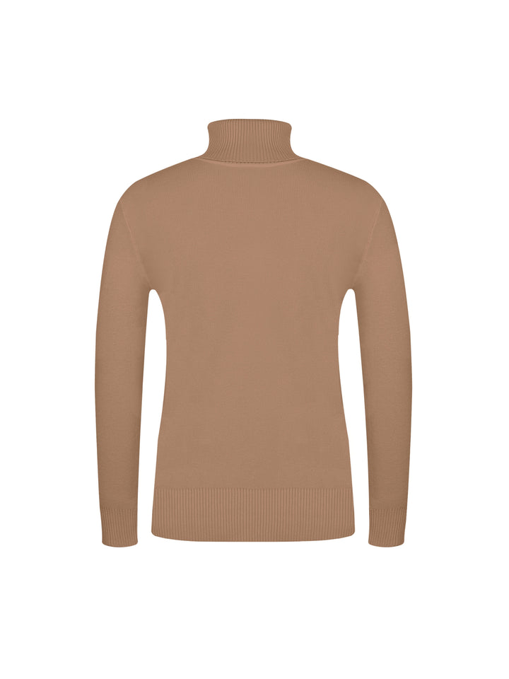 Brynhild | Damen Rollkragenpullover gefüttert Strickpullover - Camel - Image 3