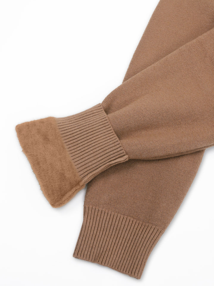 Brynhild | Damen Rollkragenpullover gefüttert Strickpullover - Camel - Image 6