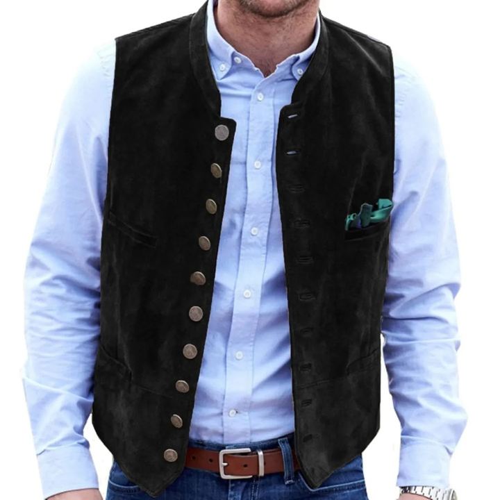 Burkhard | Herren Trachtenweste Lederweste Tracht - Brown - Image 5