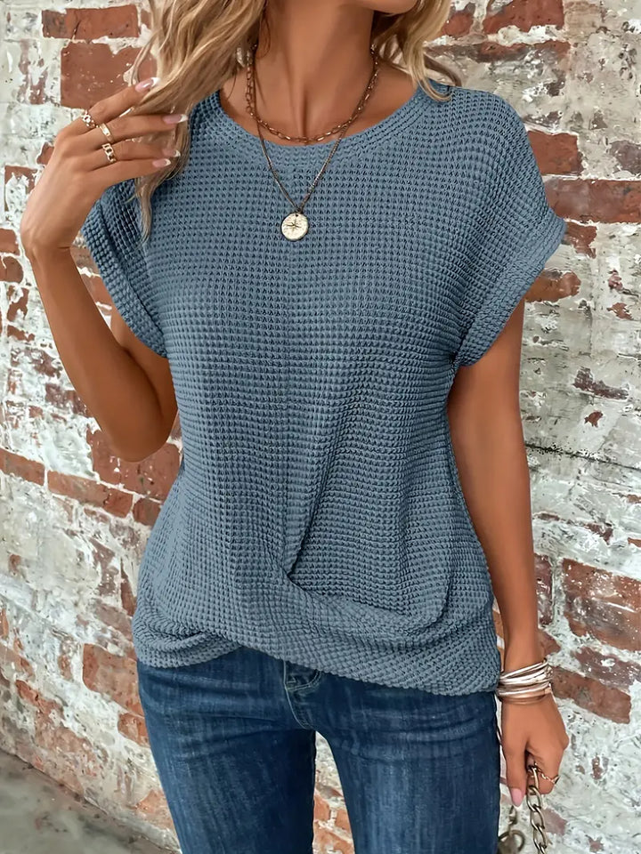 Eza | Damen T-Shirt Kurzarm Twist-Saum Rundhals