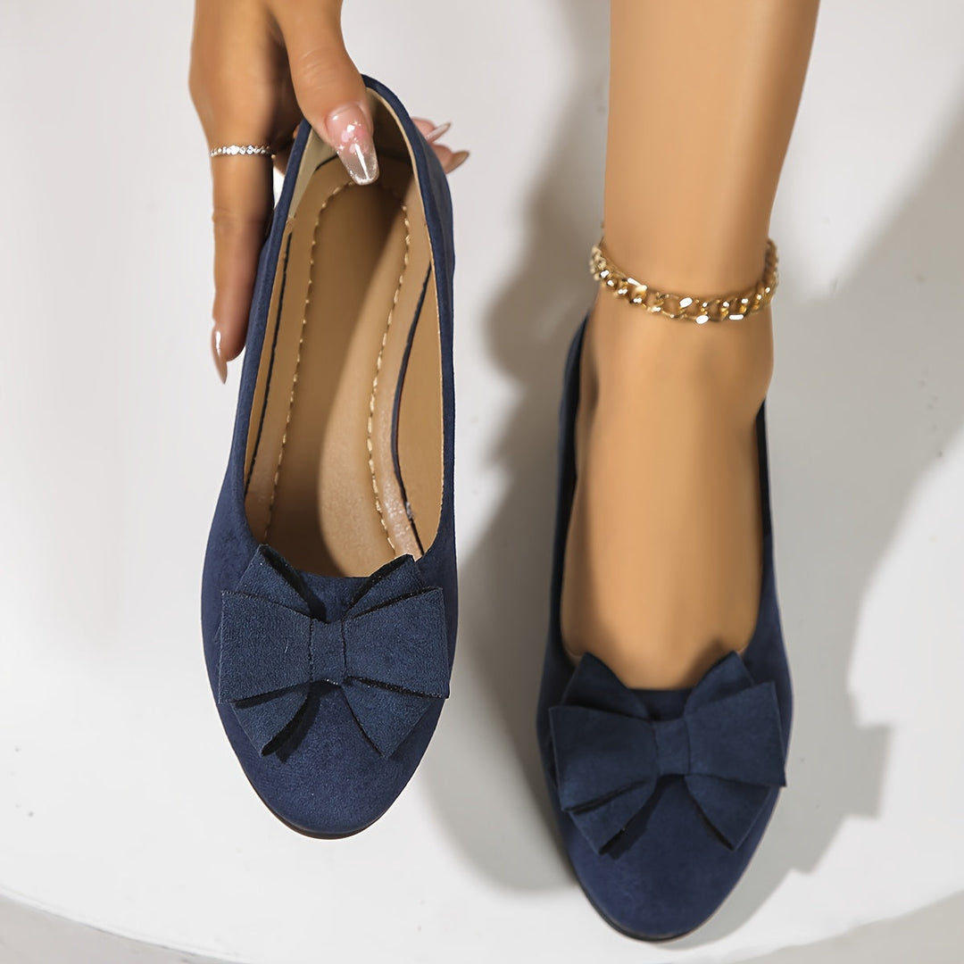 Zella | Damen Ballerinas mit Schleife Wildleder-Optik
