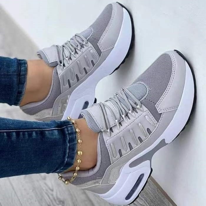 Vera | Damen Sneaker Luftkissen Plateau Schnürschuhe Komfort