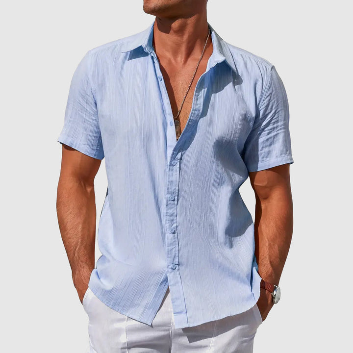 Caius | Herren Kurzarmhemd Regular Fit Freizeithemd - Light Blue - Image 1