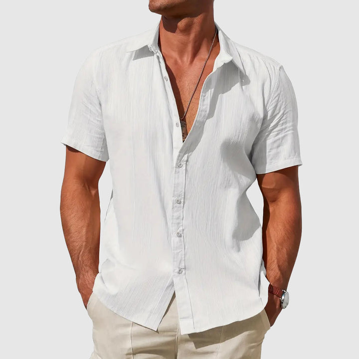 Caius | Herren Kurzarmhemd Regular Fit Freizeithemd - Light Blue - Image 3