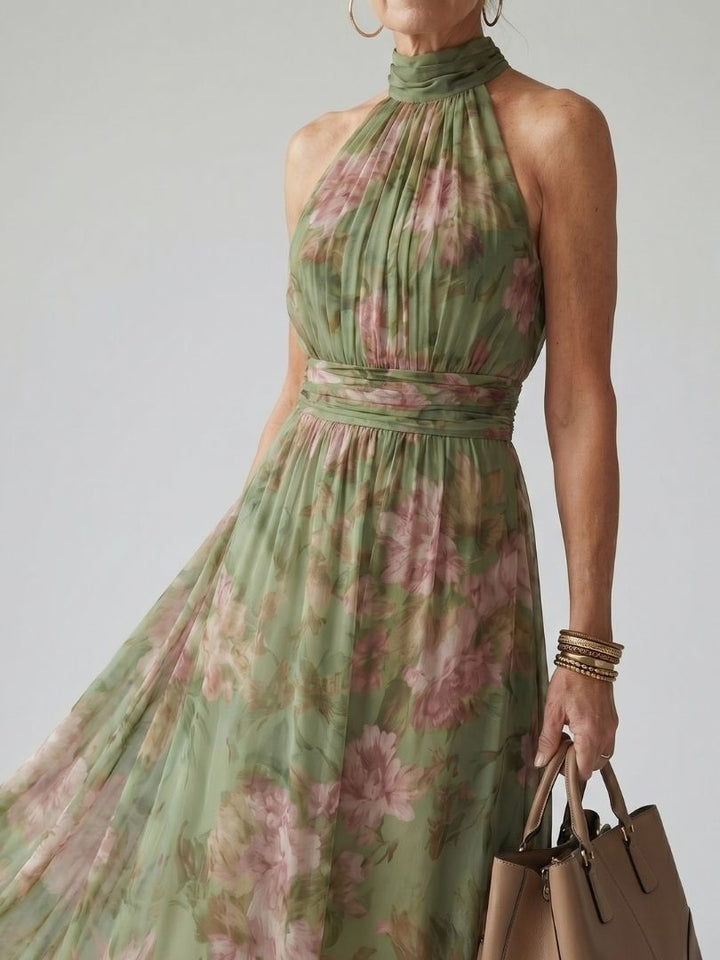 Calandra | Damen Blumen Halter Midikleid - Floral - Image 2